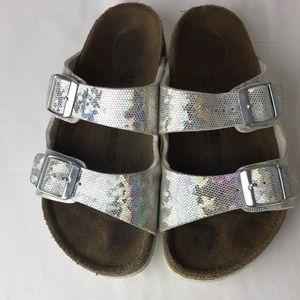 Birkenstock silver glitter girls sandals Sz Euro 31 US C 13